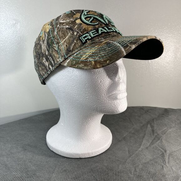 REALTREE Ladies Antler Camo Blue Teal Hat Cap Snapback Trucker BaseBall Hunting - Picture 7 of 8
